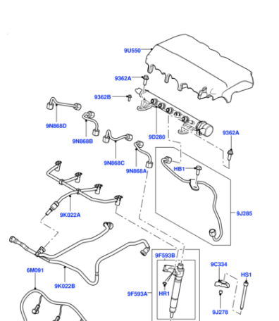 LR056366 LAND ROVER Форсунка топливная FR2 2.2