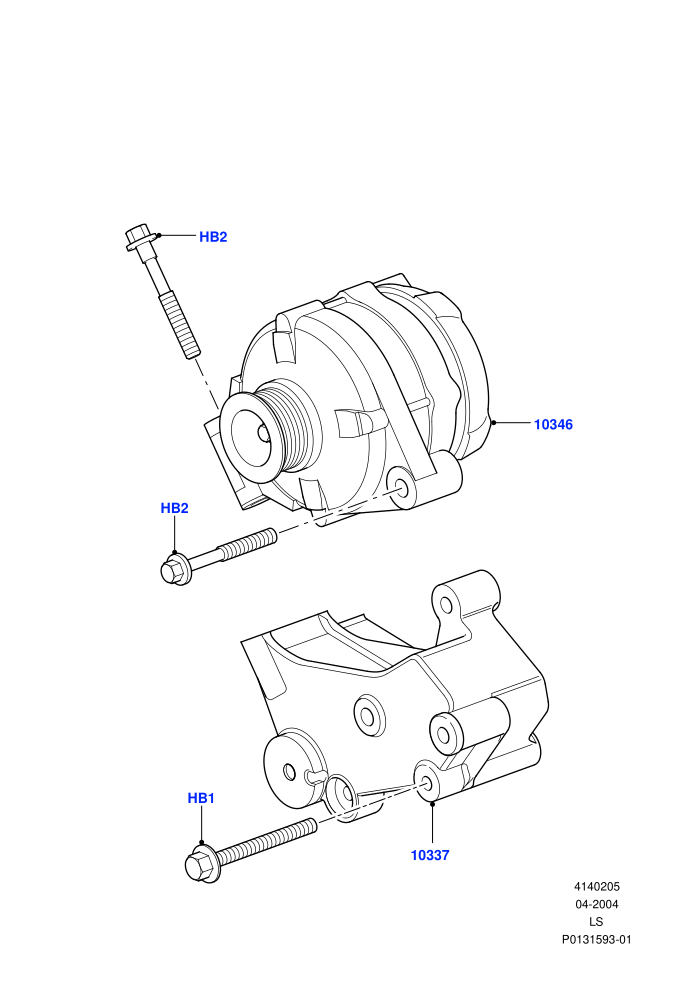 Alternator And Mountings (Cologne V6 4.0 EFI (SOHC))((V)TO9A999999)