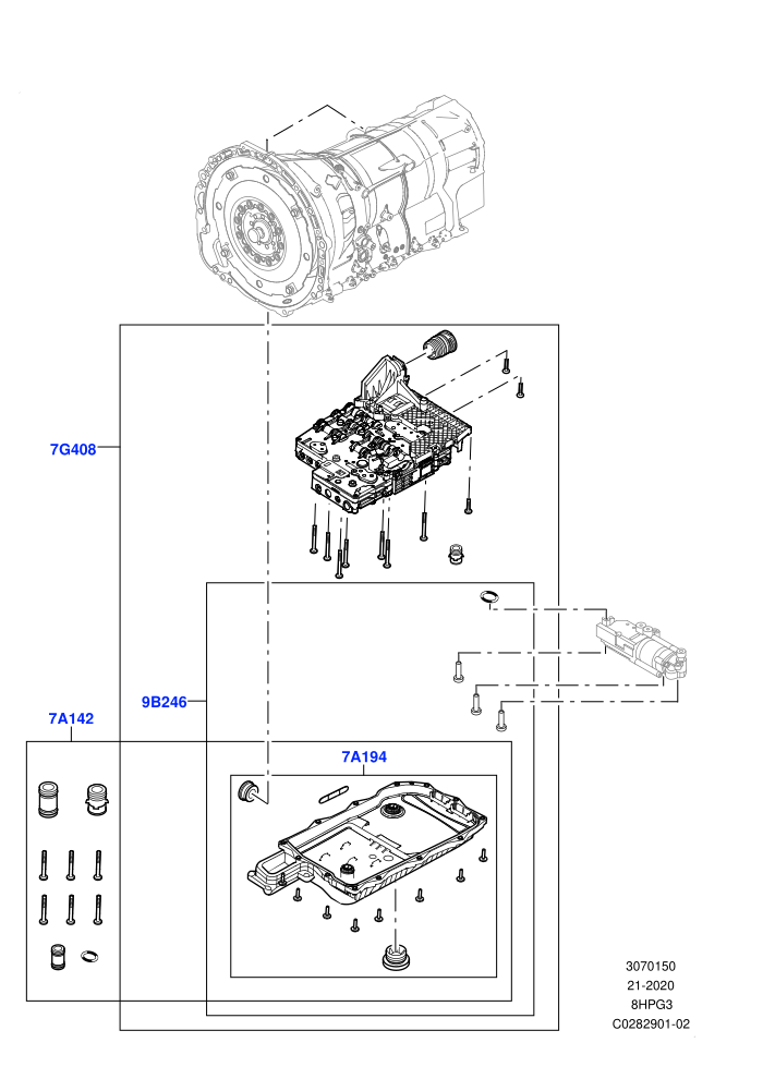 Valve Body - Main Control & Servo's (8HP Gen3 Hybrid Trans)(Transmission Control Valve)((V)FROMJA000001)