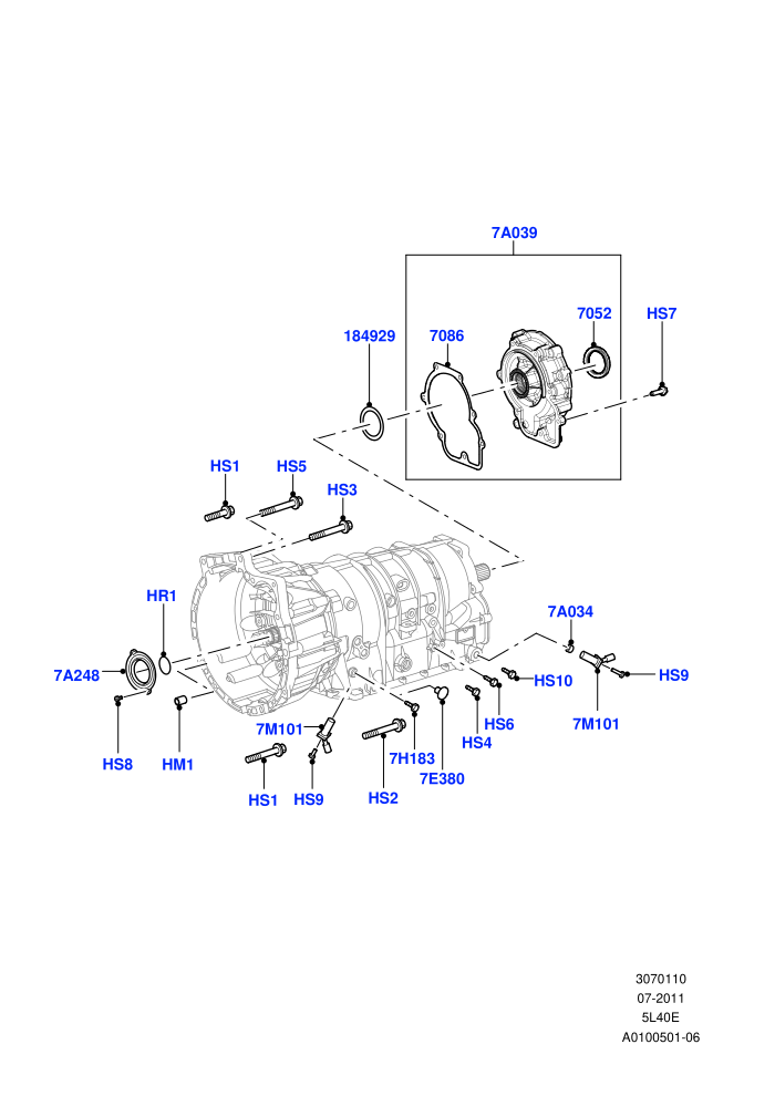 Transmission External Components (5 Speed Automatic - Steptronic,M57 D30 3.0 Diesel)