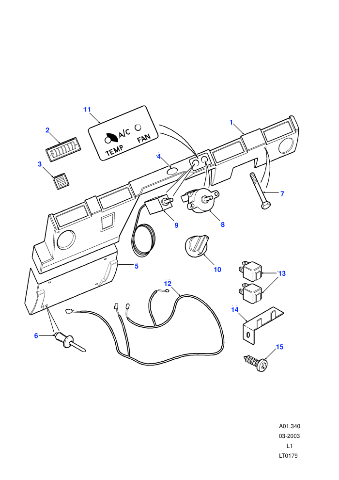 Air Conditioning-Facia Outlet Duct (Australia,Td5 2.5L I5)((V)TO2A999999 (V)FROMXA159808)