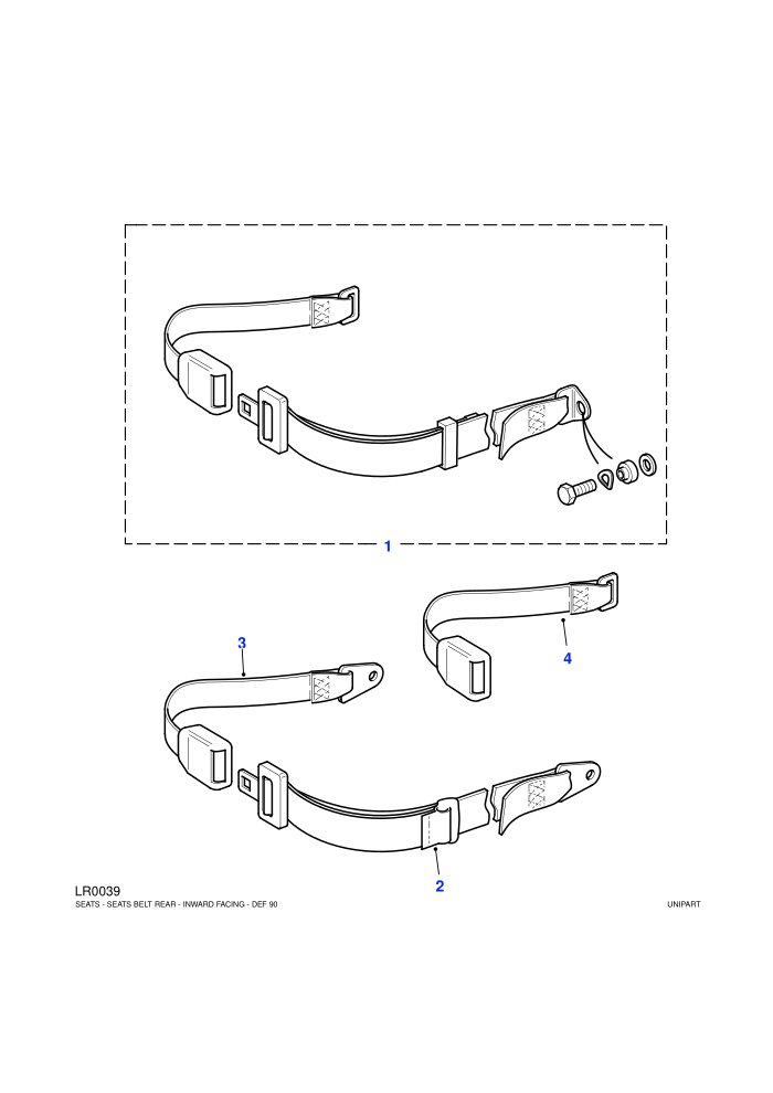 Rear Seat Belt-Inward Facing