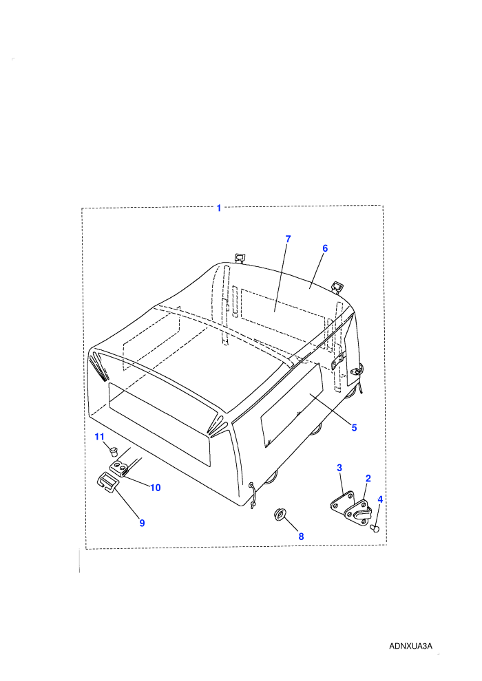 Hood Assy Canvas - Bulkhead Fixing (90 Wheelbase,With Truck Cab)