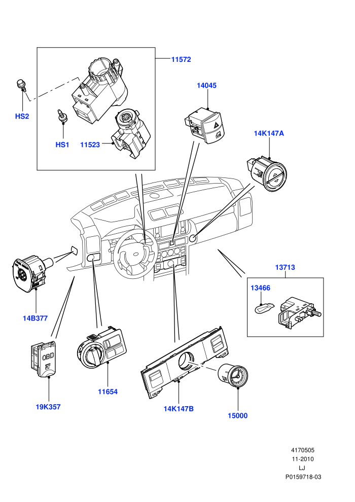 Instrument Panel Related Parts ((V)TO9A999999 (V)FROM7A000001)
