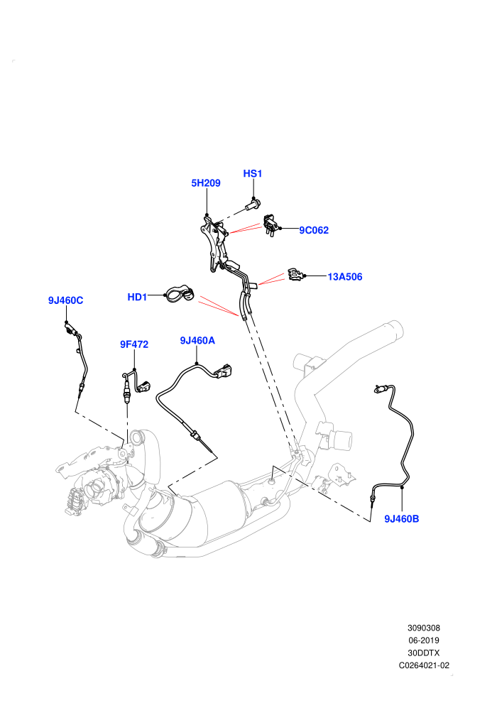 Exhaust Sensors And Modules (3.0 V6 D Gen2 Mono Turbo,Proconve L6 Emissions,Stage V Plus DPF)((V)FROMFA000001)