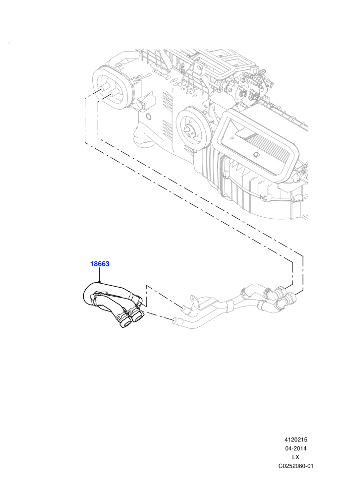 Heater Hoses (4.4L DOHC DITC V8 Diesel,Less Heater,With Fresh Air Heater,With Ptc Heater)(Front)((V)FROMEA000001)