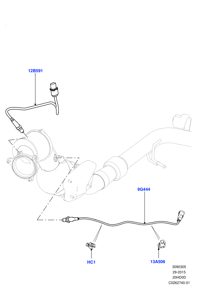 Exhaust System (2.0L 16V TIVCT T/C 240PS Petrol)(Exhaust System Sensors)