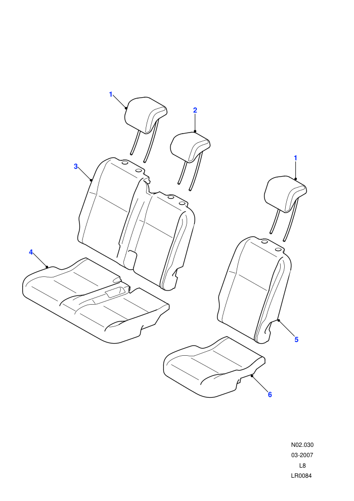 Rear Seat Covers (110&nbsp;Wheelbase,130&nbsp;Wheelbase,Chassis Crew Cab,Crew Cab HCPU,Crew Cab Pick Up,Station Wagon - 5 Door)((V)FROM7A000001)