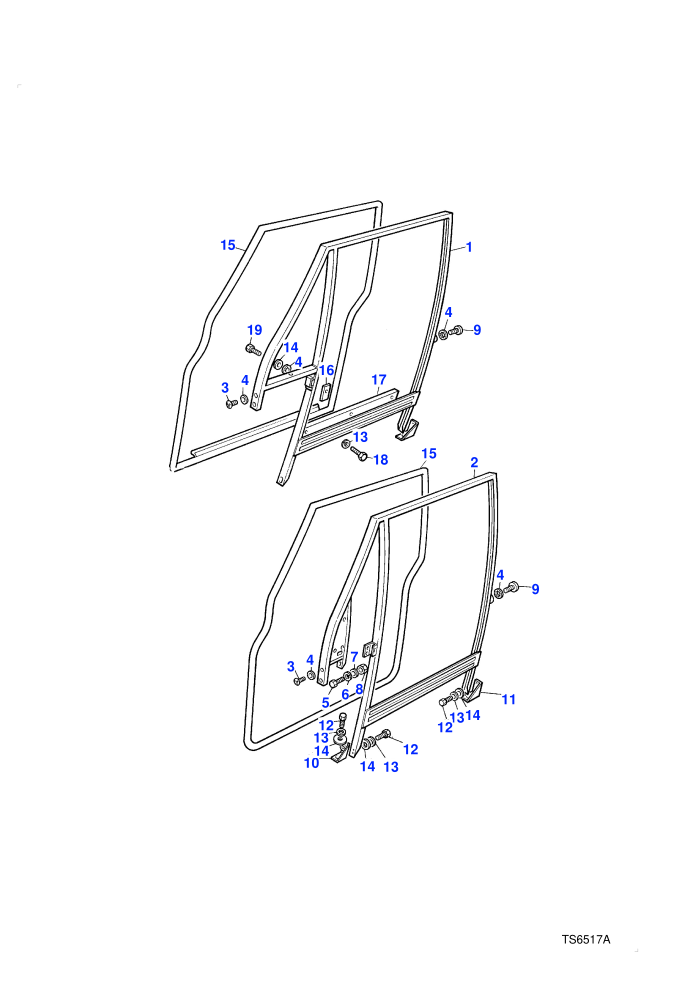 Front Door Frame And Seals (2 Door Station Wagon)