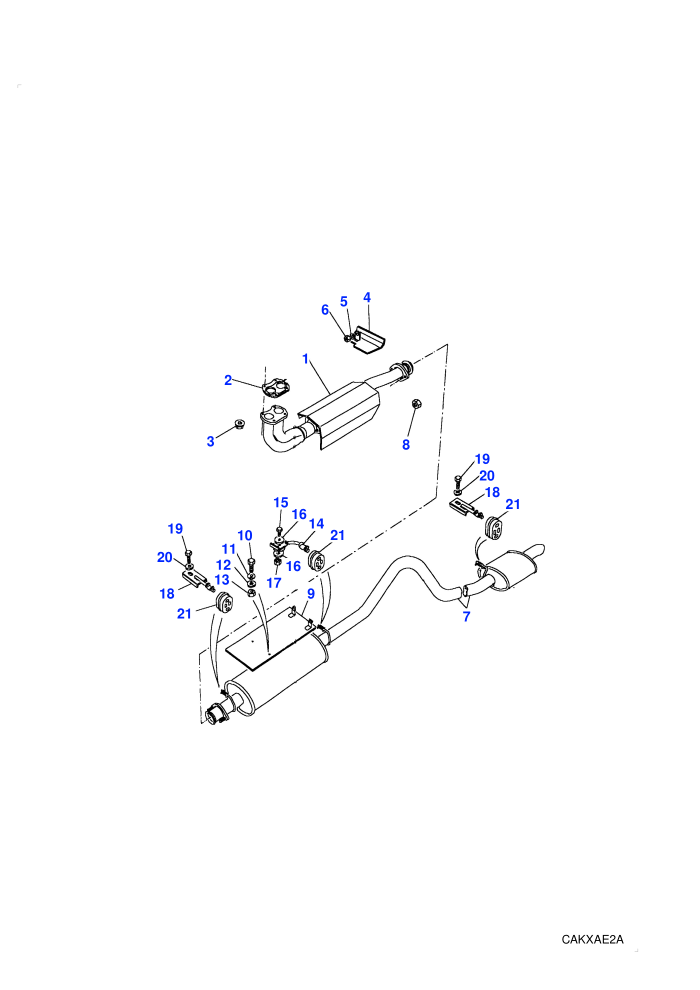 Exhaust System (2.0L 4 Cyl MPi T Series Petrol,Less Catalyst)((V)TOKA038821)