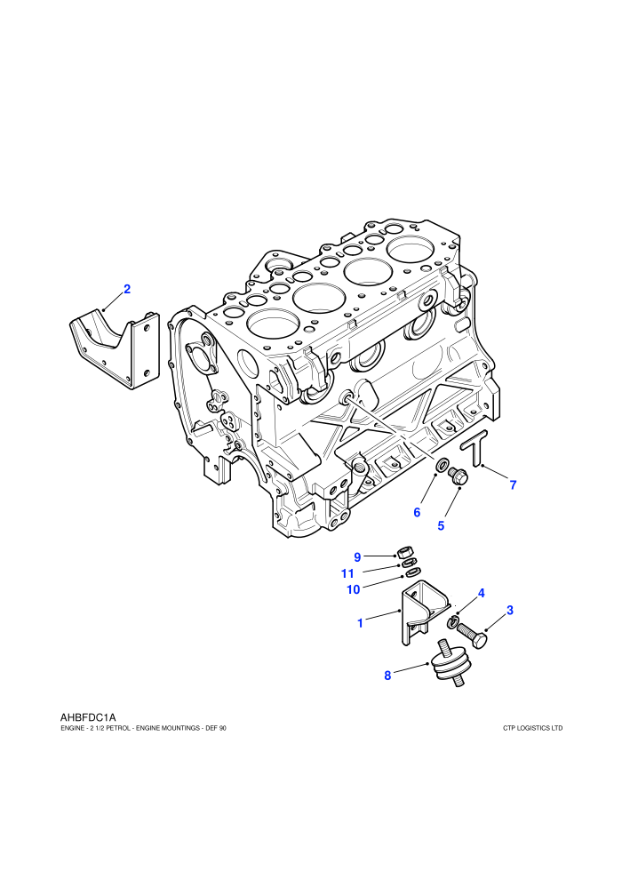 Engine Mountings (2.5L 4 Cyl L/R Petrol)
