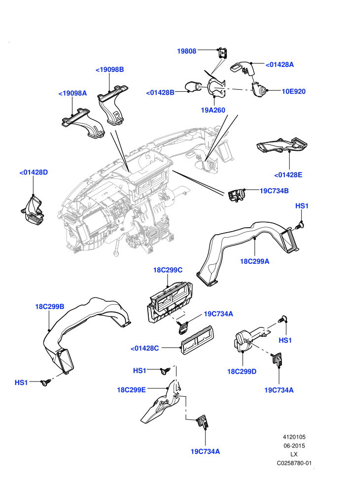 Air Vents, Louvres And Ducts (Head Up Display)(Instrument panel,Internal Components)((V)FROMFA000001)