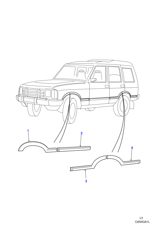 Bodyside Mouldings-XS Only