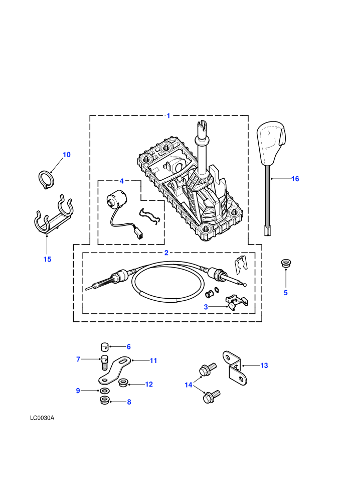 Selector Mechanism-External (2.5 KV6 Petrol,Automatic Transmission,M47 2.0L I4 16V Diesel)