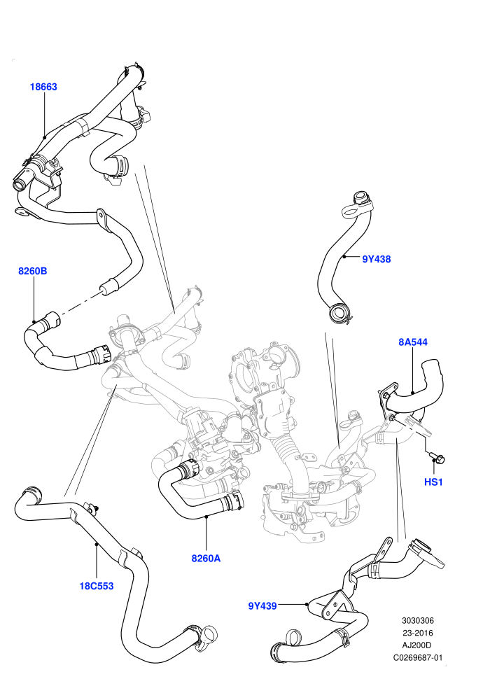 EGR Cooling System (2.0L I4 DSL MID DOHC AJ200,Itatiaia (Brazil))((V)FROMGT000001)
