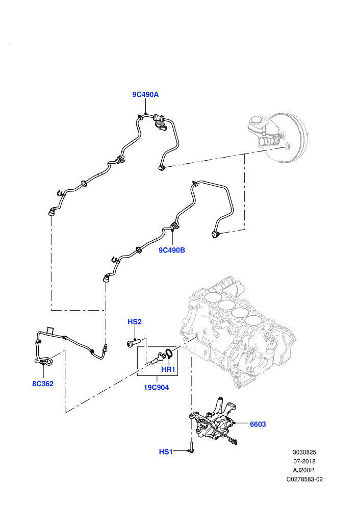 Vacuum Control And Air Injection (2.0L I4 High DOHC AJ200 Petrol,2.0L I4 Mid AJ200 Petrol E100,2.0L I4 Mid DOHC AJ200 Petrol,Halewood (UK),LHD)((V)TOLH999999 (V)FROMJH000001)