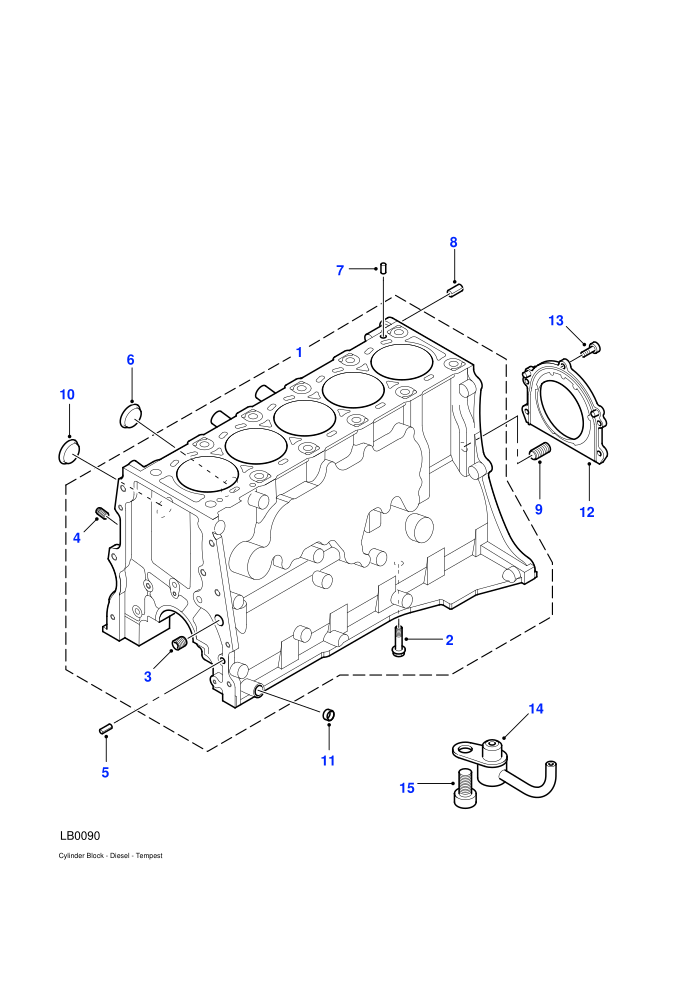Cylinder Block (2.5L 5 Cyl L/R Turbo Diesel)