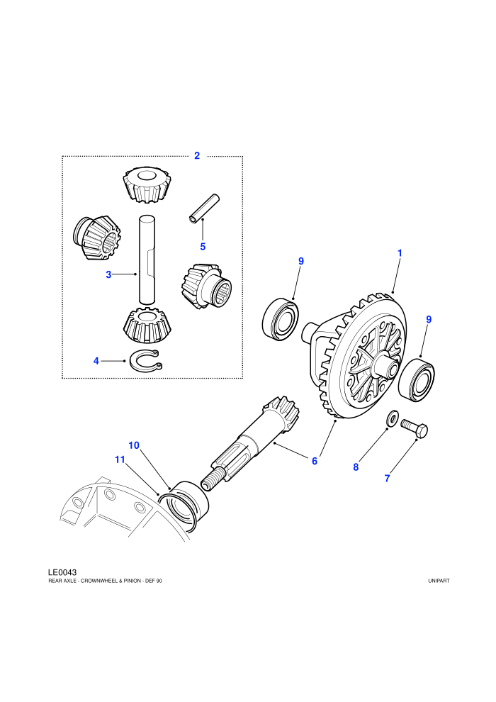 Crownwheel And Pinion - 2 Pinion (With Land Rover Type Axle)((V)FROMLA930456)