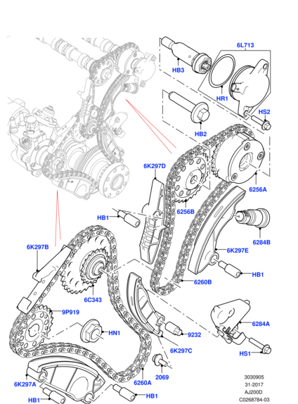 LR125589 LAND ROVER Болт звездочки распредвала (M12 x 1.5 x 55) 2.0D