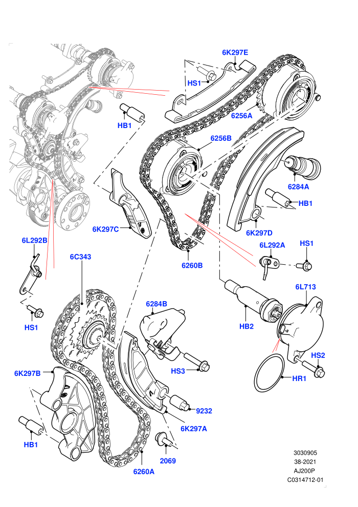 Timing Gear (2.0L AJ20P4 Petrol E100 PTA,Itatiaia (Brazil))