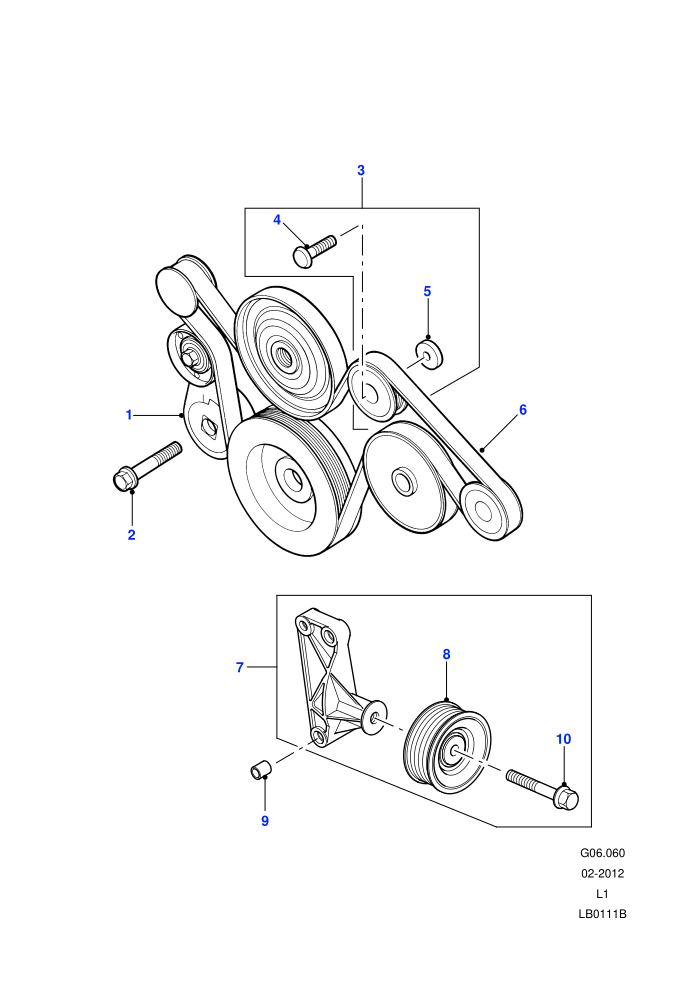 Drive Belt (2.5L 5 Cyl L/R Turbo Diesel,Less Air Conditioning)