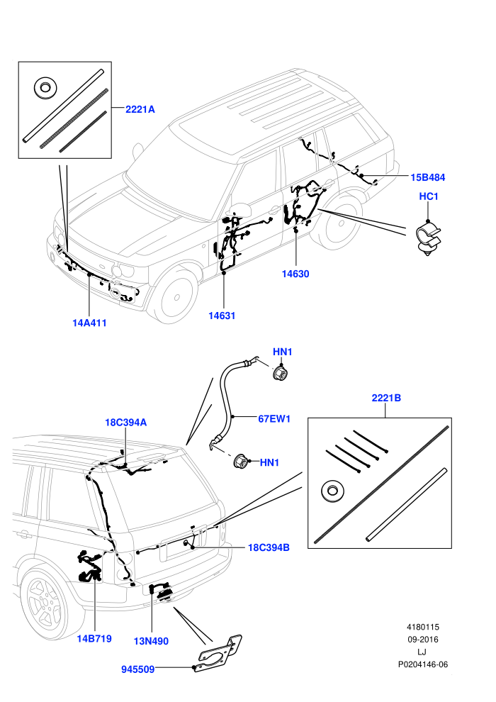 Electrical Wiring - Body And Rear (Air Suspension,Door,Tailgate,With Reverse Parking Aid)((V)FROMAA000001)