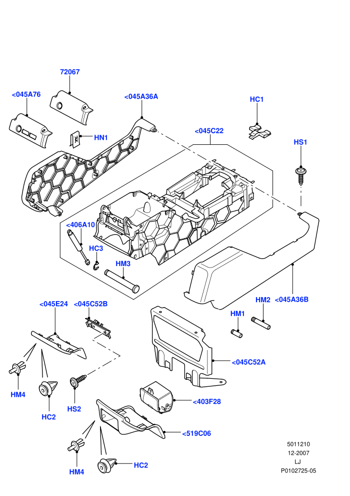 Console - Floor (For Carrier Assy)((V)TO6A999999)