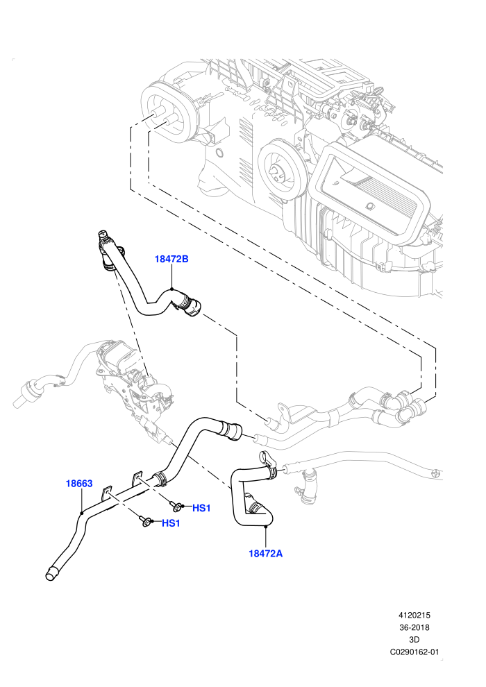 Heater Hoses (3.0 V6 D Gen2 Mono Turbo,3.0 V6 D Gen2 Twin Turbo,3.0 V6 D Low MT ROW,With Fuel Fired Heater)(Nitra Plant Build)((V)FROMK2000001)