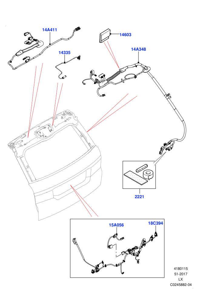 Electrical Wiring - Body And Rear (Tailgate)