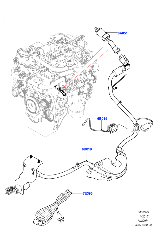 Engine Heater (2.0L I4 High DOHC AJ200 Petrol,2.0L I4 Mid DOHC AJ200 Petrol)((V)TOLA999999)