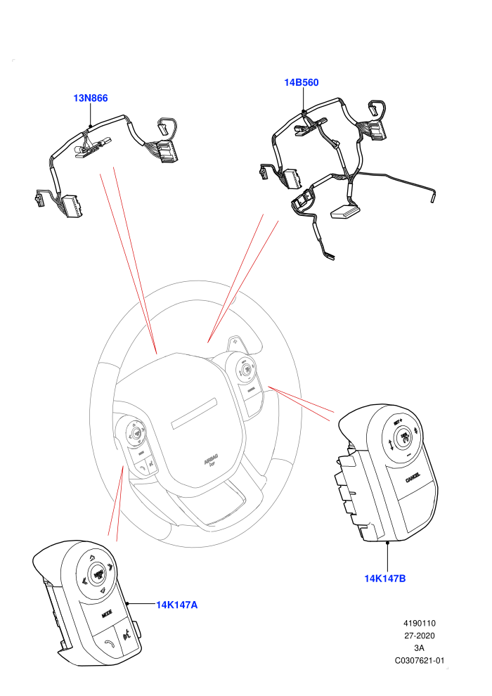 Switches (Halewood (UK))(Steering Wheel)((V)TOLH999999 (V)FROMLH000001)