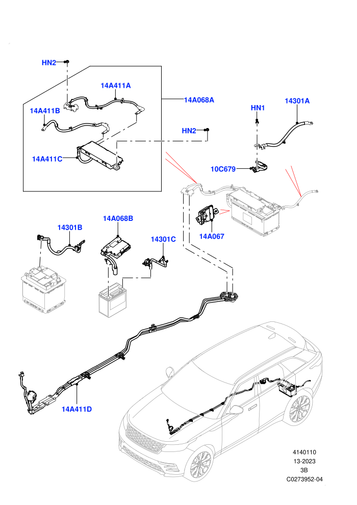 Battery Cables And Horn (Battery Cables)