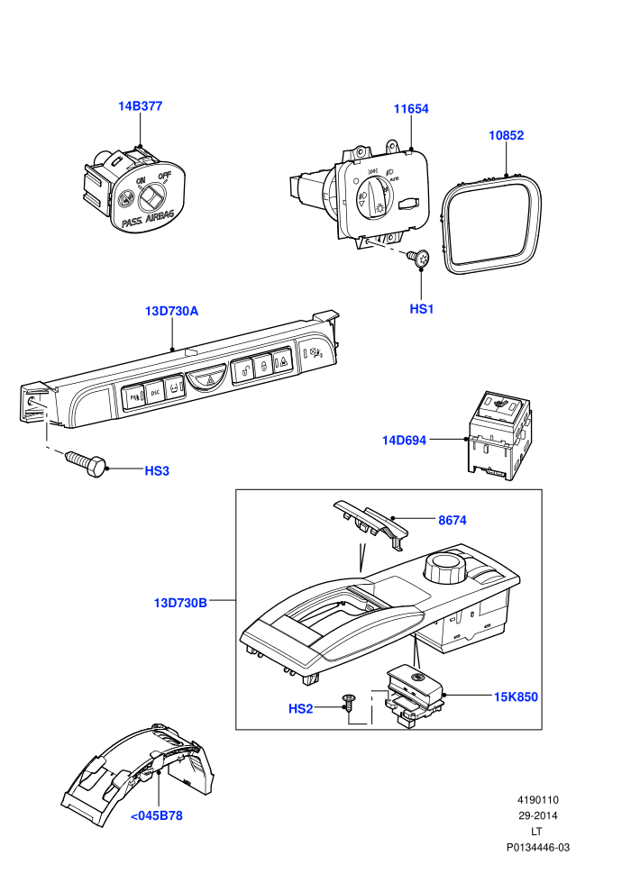 Switches (Facia And Console)((V)TO9A999999)