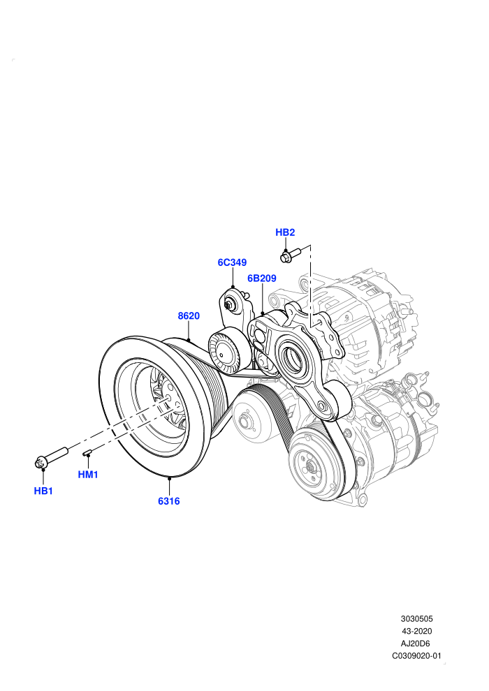 Pulleys And Drive Belts (3.0L AJ20D6 Diesel High)((V)FROMMA000001)