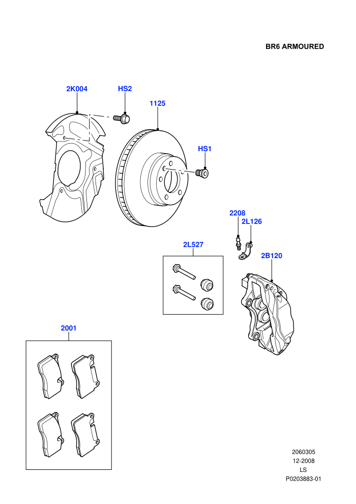 Front Brake Discs And Calipers (4050KG ECWVTA,With B6 Level Armouring)((V)FROM9A000001)