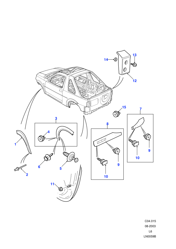 Body Mouldings (3 Door Soft Back/Hard Back)((V)FROM2A000001)