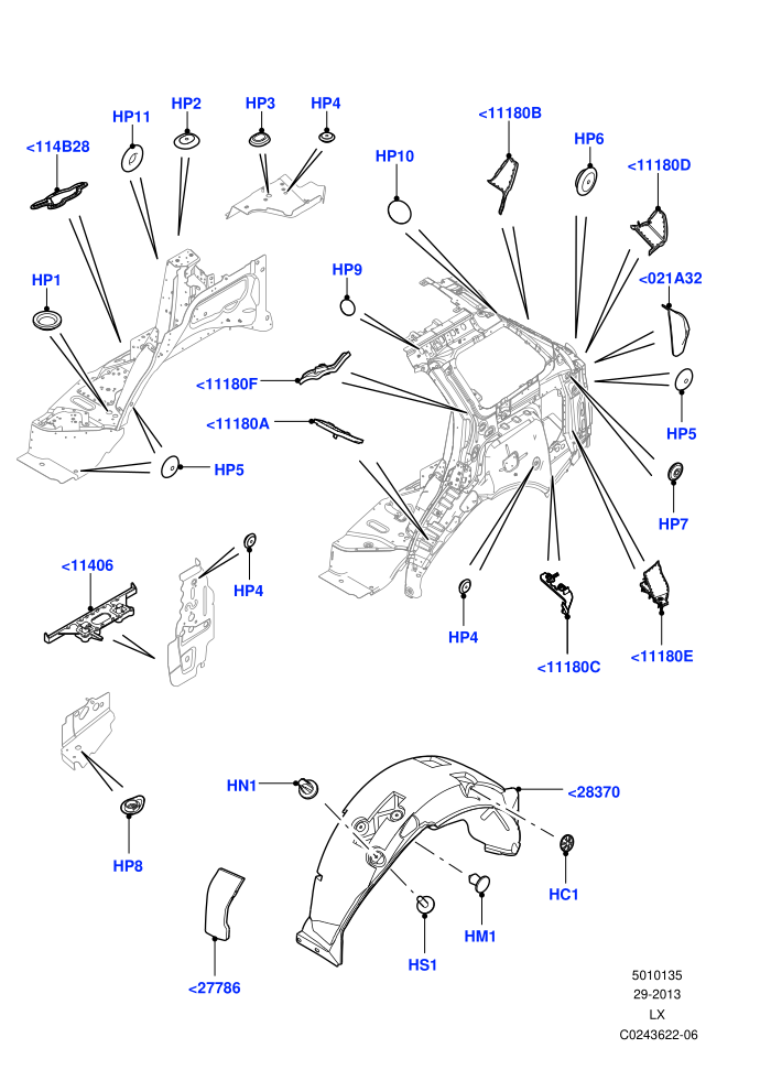 Side Panels - Inner (Inner - Rear,Middle - Rear,Wheelarch)