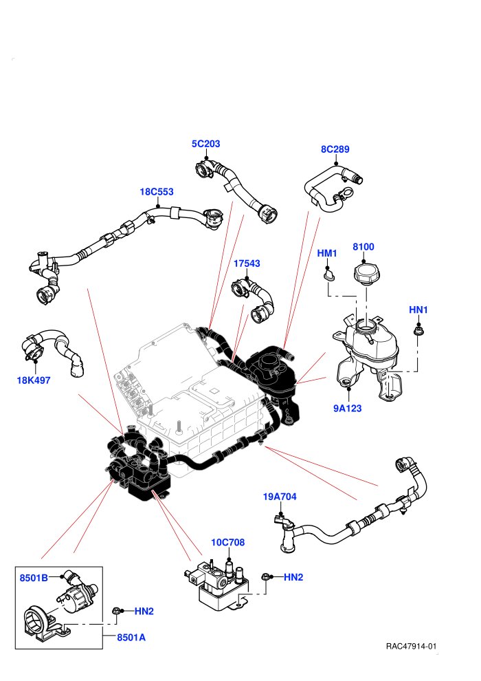 Cooling System Pipes And Hoses (3.0L AJ20P6 Petrol High,Electric Engine Battery-MHEV)((V)FROMSA000001)