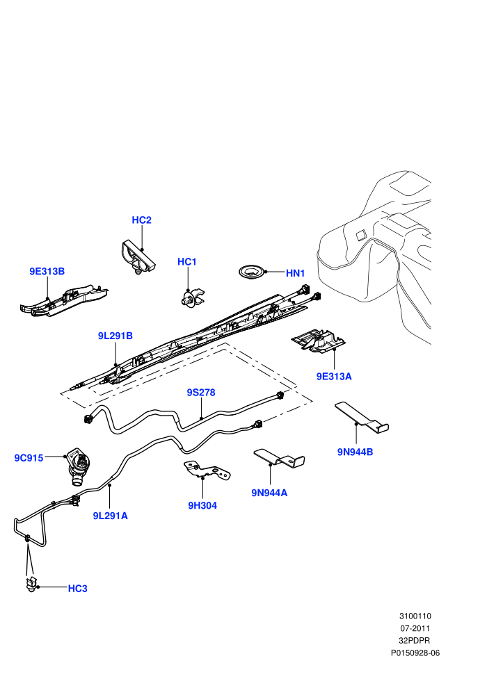 Fuel Lines (3.2L DOHC MPI Petrol I6)(Centre And Front)