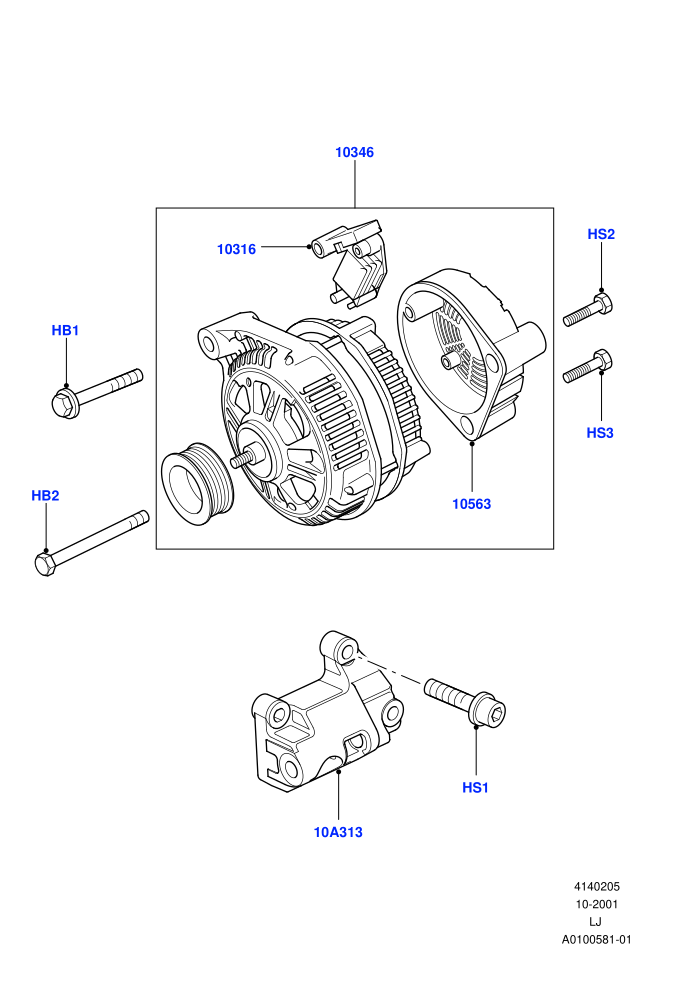 Alternator And Mountings (M57 D30 3.0 Diesel)((V)TO9A999999)