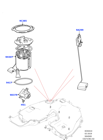 LR082740 LAND ROVER Насос топливный DISCOVERY 5 2.0/3.0