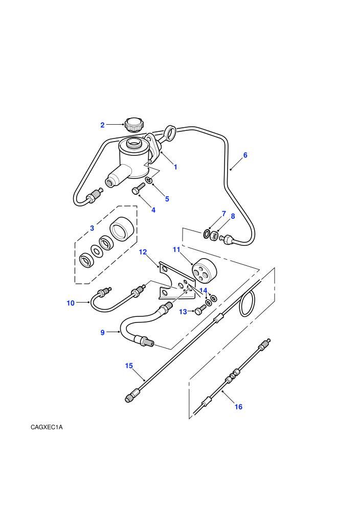 Clutch Master Cylinder & Pipes (With Diesel Engines)