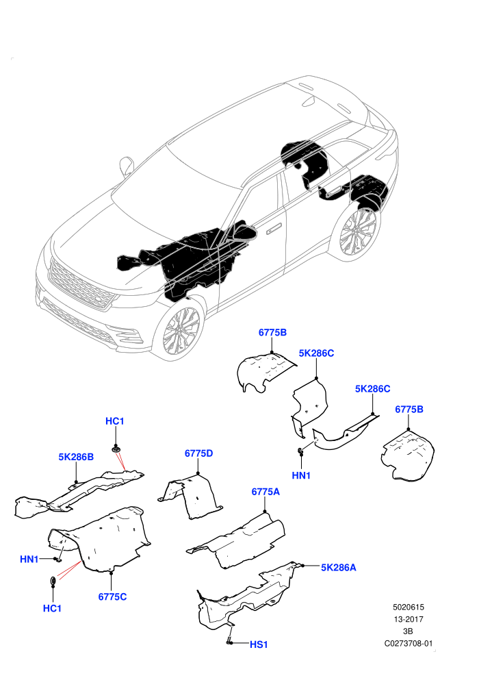 Splash And Heat Shields (Middle And Rear Section)
