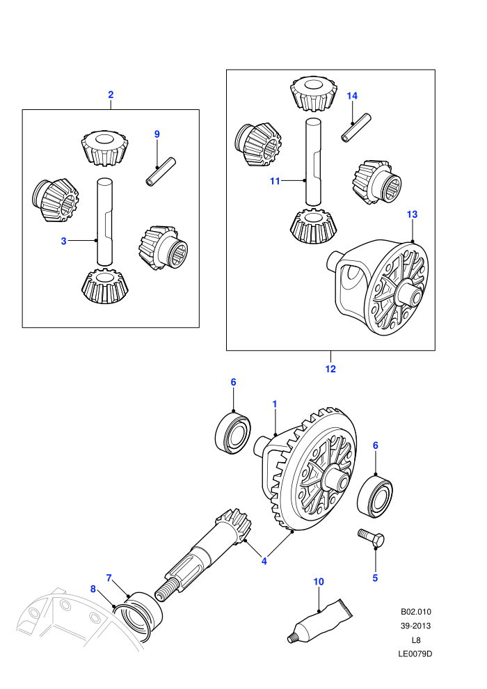 Crownwheel And Pinion (Axle Differential - Front 2 Pin)((V)FROM7A000001)