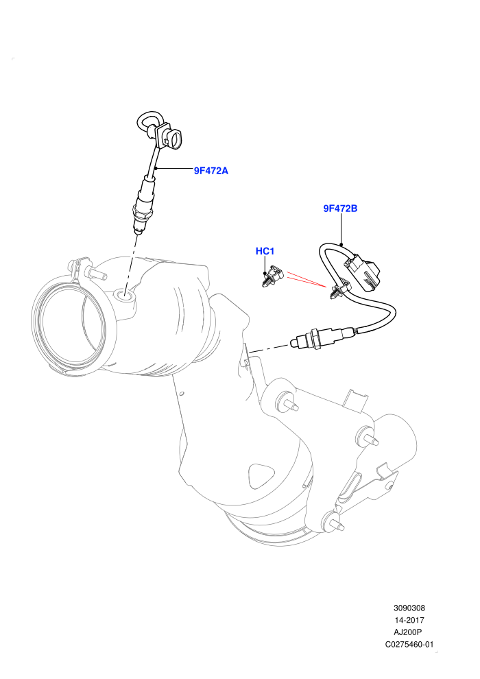 Exhaust Sensors And Modules (2.0L AJ200P Hi PHEV,2.0L I4 High DOHC AJ200 Petrol,2.0L I4 Mid DOHC AJ200 Petrol,EU2,EU6 Emissions,Euro Stage 4 Emissions,J-WLTP Emission,Proconve L6 Emissions,Stage V European Emissions)