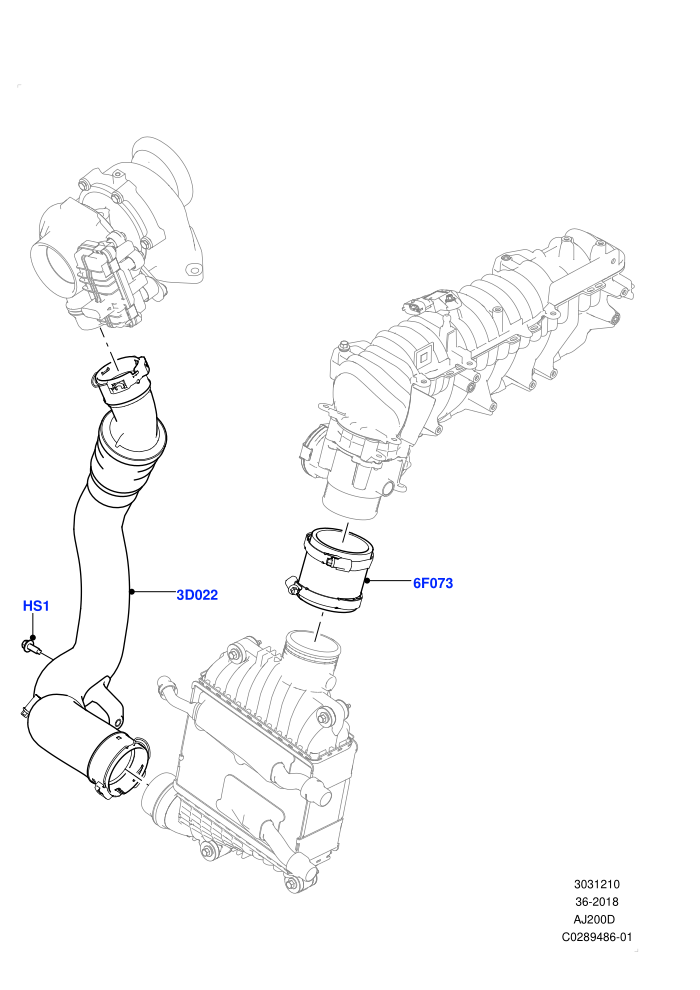 Intercooler/Air Ducts And Hoses (2.0L I4 DSL MID DOHC AJ200)(Nitra Plant Build)((V)FROMK2000001)