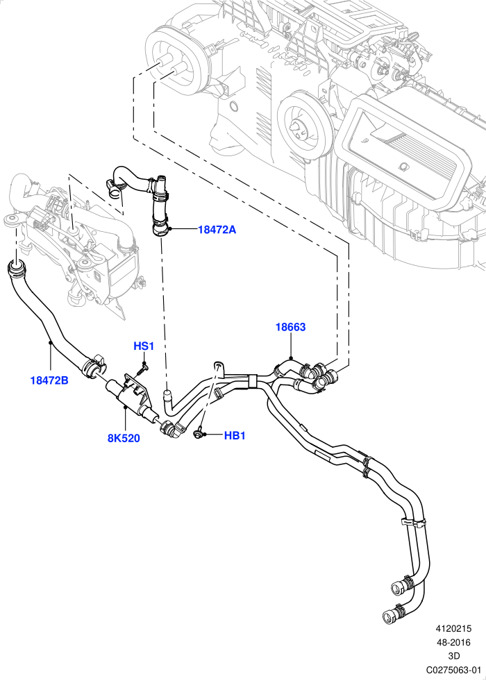 Heater Hoses (2.0L I4 DSL HIGH DOHC AJ200,Less Park Heating,Premium Air Conditioning-Front/Rear,With Front Comfort Air Con (IHKA),With Fuel Fired Heater)(Front)((V)TOHA999999 (V)FROMHA000001)