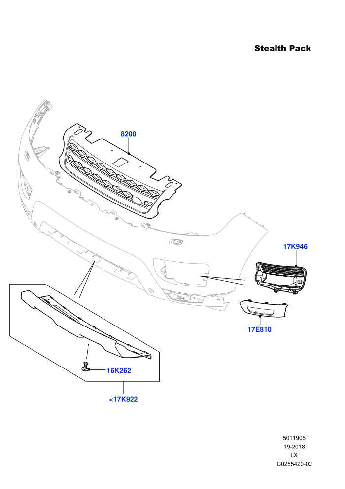 Radiator Grille And Front Bumper (Stealth Pack,Tow Eye Cover - Satin Black)((V)TOHA999999 (V)FROMFA000001)