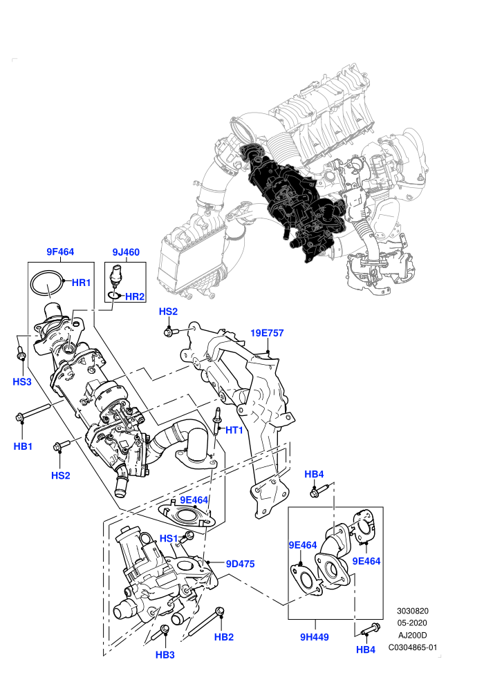 Exhaust Gas Recirculation (2.0L AJ20D4 Diesel Mid PTA,Itatiaia (Brazil))(High Pressure EGR)((V)FROMLT000001)