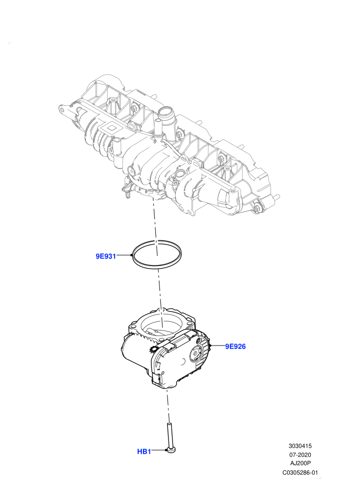 Throttle Housing (2.0L AJ20P4 Petrol E100 PTA,Itatiaia (Brazil))((V)FROMLT000001)